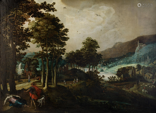 Cephalus and Procris in a landscape, 16th/17thC, 108 x