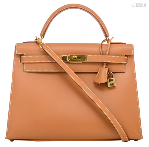 HERMÈS, Kelly Sellier 32 bag, Natural box calf