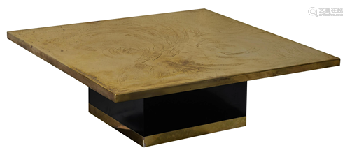 A '70s design etched brass coffee table by Georges