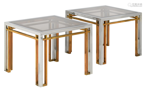 A pair of Italian '70s design coffee tables, by Romeo