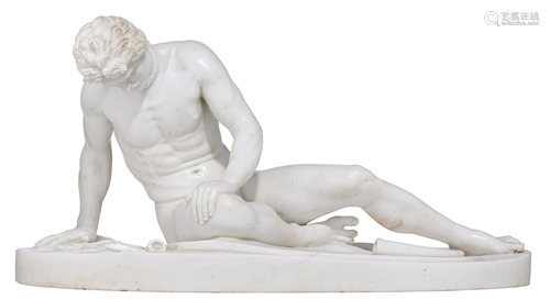 'The Dying Gaul', after the antique, marble, H 38,5 - W