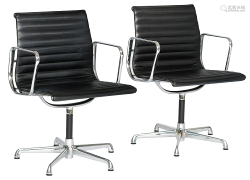 A set of two EA108 Eames chairs, design for ICF, a '70s