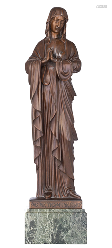 Our Lady of Sorrows, patinated bronze, H 59 - 69 cm