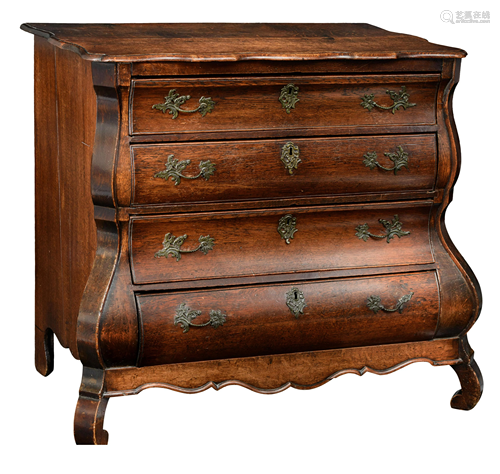 An 18thC Dutch oak commode, H 85,5 - W 102 - D 55,5 …