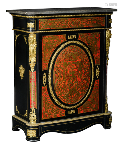 A Napoleon III Boulle work 'meuble d'appui', H 102 - W