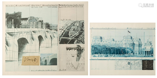 Christo, Reichstag (stuk inpakmateriaal op print),