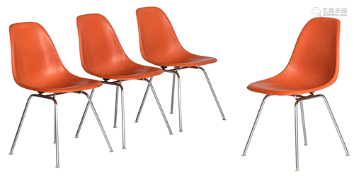 A set of four DSR Eames chairs, for Heman Miller, '70s