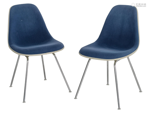 A set of two DSR Eames chairs, for Herman Miller, '80s