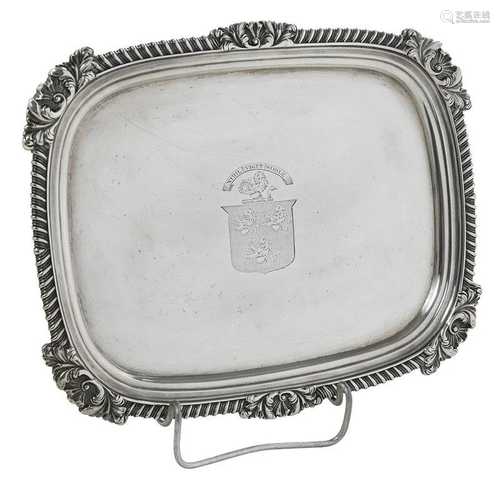 George III English Silver Rectangular Tray