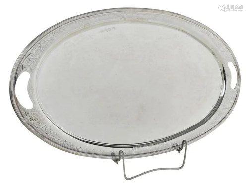 Oval English Silver Two Handle Tray