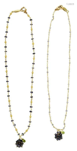 Two 18kt. Gemstone Necklaces