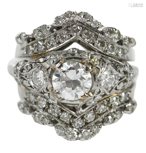 Platinum and Gold Diamond Ring