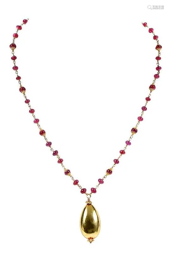 Gold and Ruby Necklace