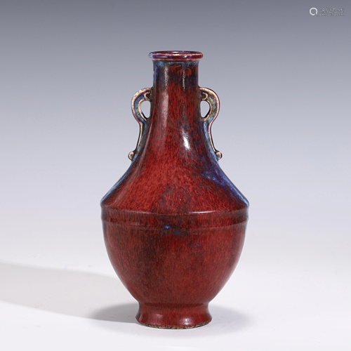 QING FLAMBE GLAZE AMPHORA VASE