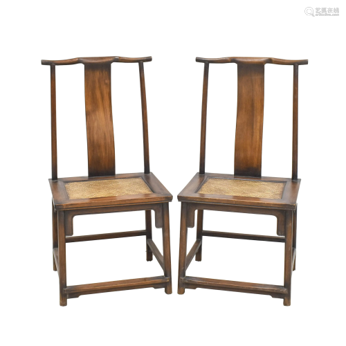 PAIR OF HUANGHUALI OFFICER HAT CHAIRS