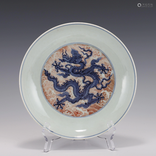 IRON RED & BLUE DRAGON PLATE