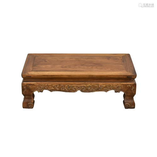 CHINESE HUANGHUALI CARVED LOW TABLE