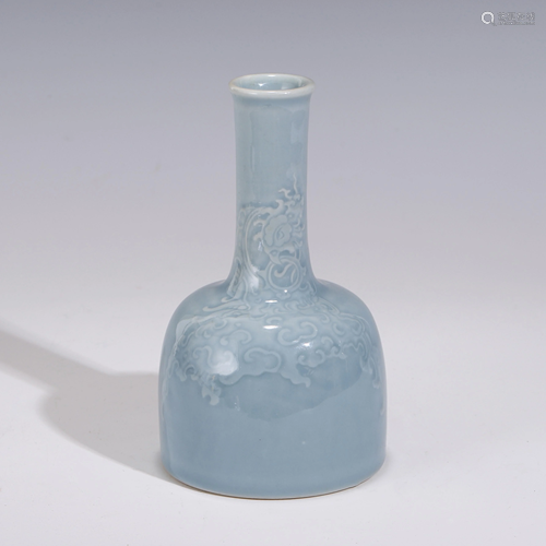 PHOENIX SGRAFFITO SKY BLUE GLAZED MALLET BOTTLE