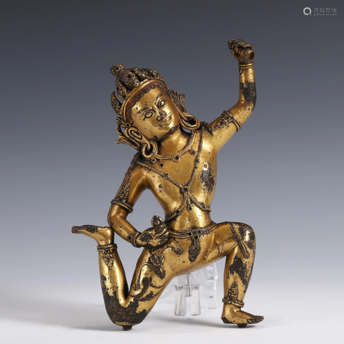 MING GILT BRONZE BODHISATTVA BUDDHA NILA ACHALA