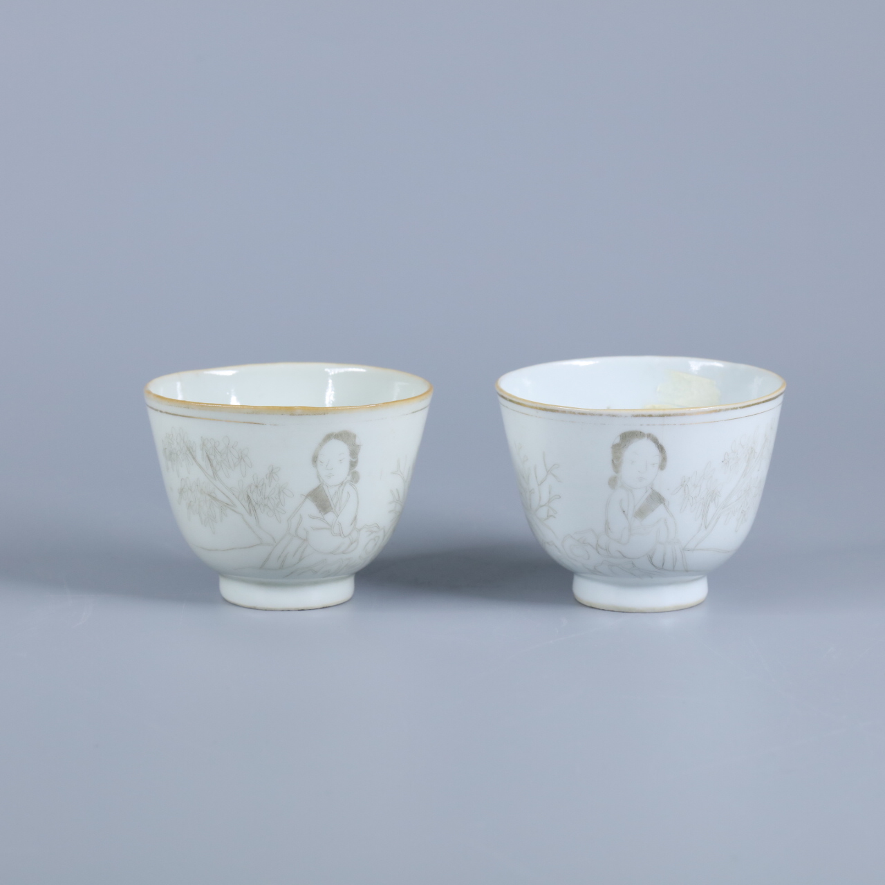 清水啓功作　萩焼　粉引　鬼熊川　茶碗　共箱　共布　略歴付　茶道具 萩焼 清水啓功 萩粉引 鬼熊川茶碗 共布 共箱 栞 茶道具 茶碗