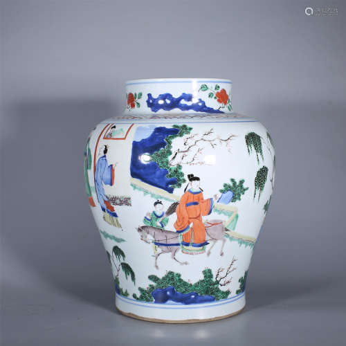 Ming-Doucai Figure Jar