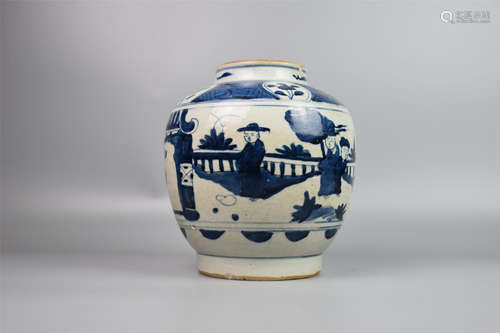 Tomorrow Kai--Blue and White Figure Jar