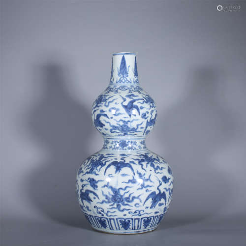 Ming Dynasty-Blue and White Gourd Bottle