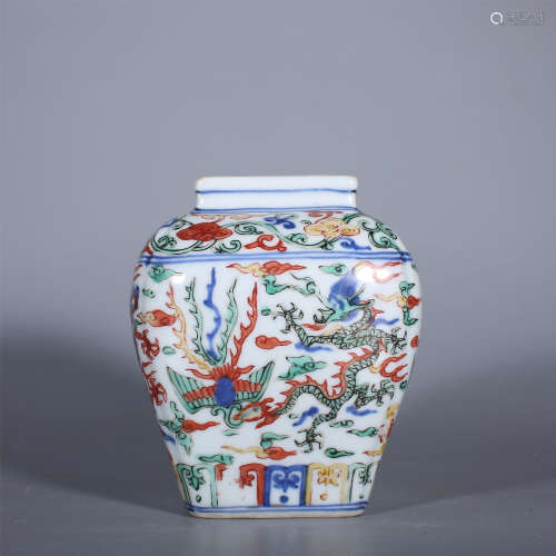 Ming Dynasty-Wanli Doucai Dragon Vase