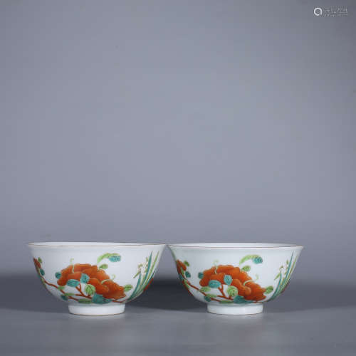 Qing-Guangxu famille rose pair bowl