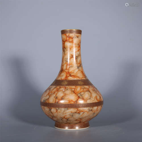 Qing Dynasty-Qianlong Stone-Glazed Water Chestnut Vase