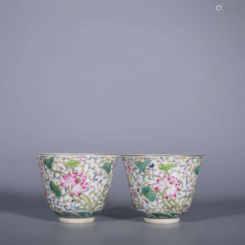 Qing-Guangxu Famille Rose Cup with Wrapped Branches