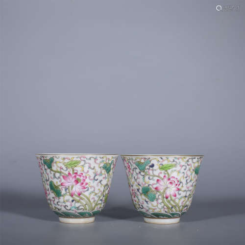 Qing-Guangxu Famille Rose Cup with Wrapped Branches