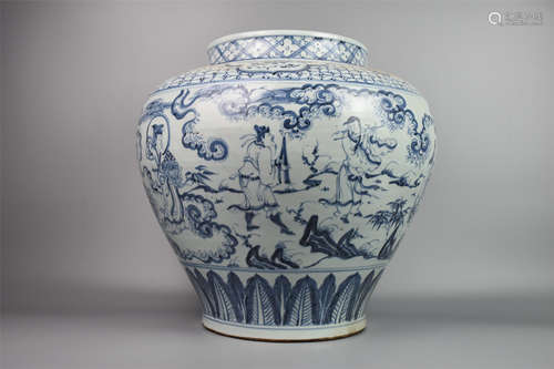 Ming blank period-blue and white figurines