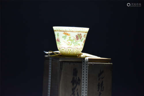 Qing Guangxu Guan Kiln--Famille Rose Flower Cup