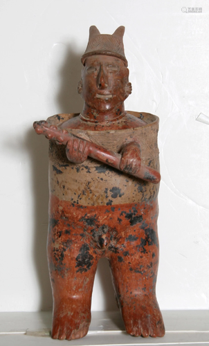 Pre-Columbian, West Mexico, Nayarit Standing Warrior