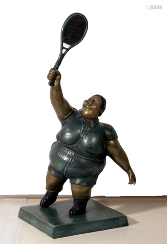 Bruno Luna, El Tenista, Bronze Sculpture, signature and