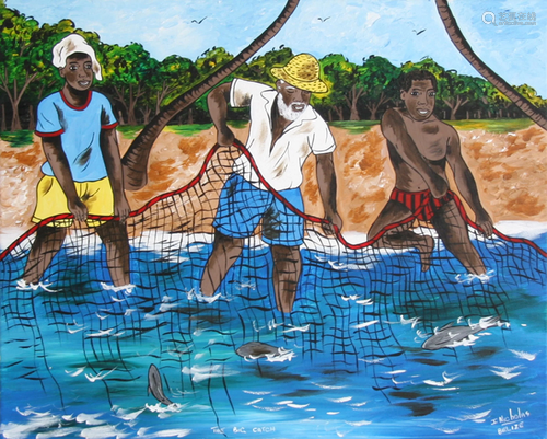 Isiah Nicholas, The Big Catch, Acrylic on Canvas