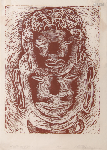 Roberto Ju�rez, Father and Son (Red), Woodcut on Wove