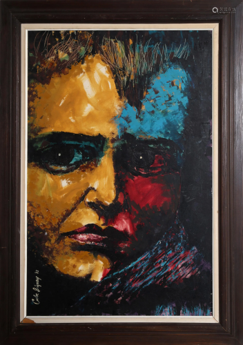 Carlos Irizarry, Portrait, Oil on Canvas, signed and