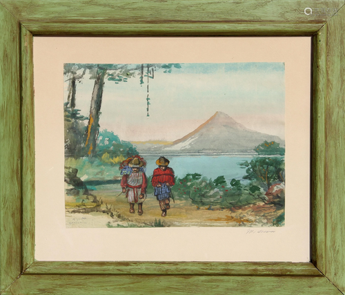 M. Neves, Atitlan, Guatemala, Watercolor