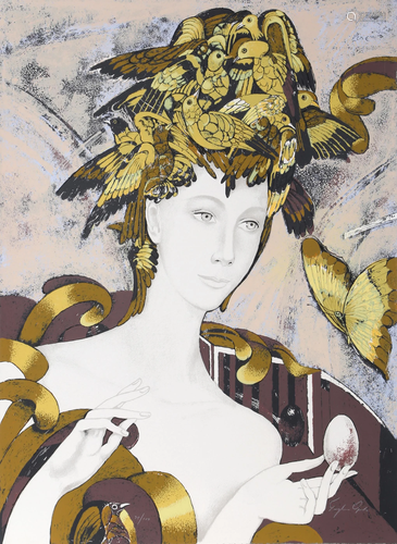 Froylan Ojeda, Woman with Birds and Butterflies,