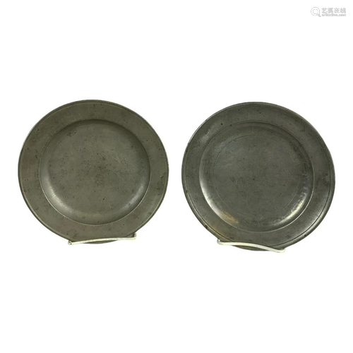 Pair of Pewter Plates