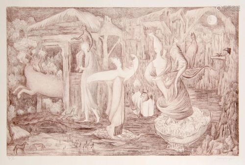 Leonora Carrington, Tuesday, Lithograph, signed and