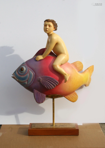 Sergio Bustamante, Flying Fish with Boy, Resin