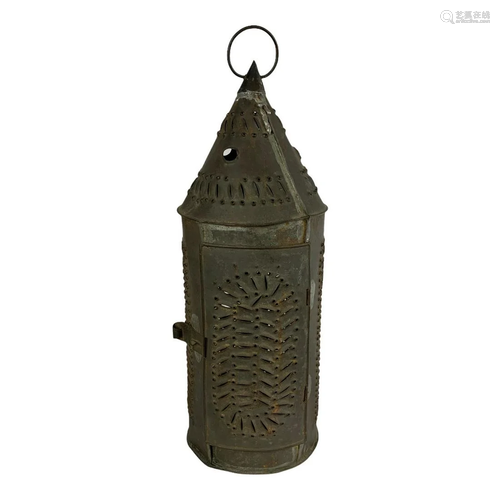 Punched Tin Candle Lantern