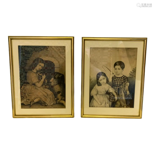 Pair of Gold Framed Prints