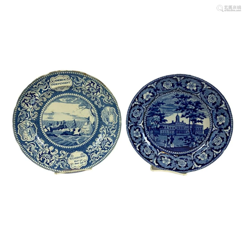 Pair of Historical Blue Plates