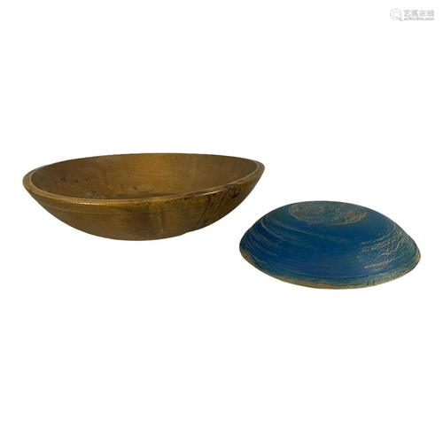 Pair of Early Wooden Bowls