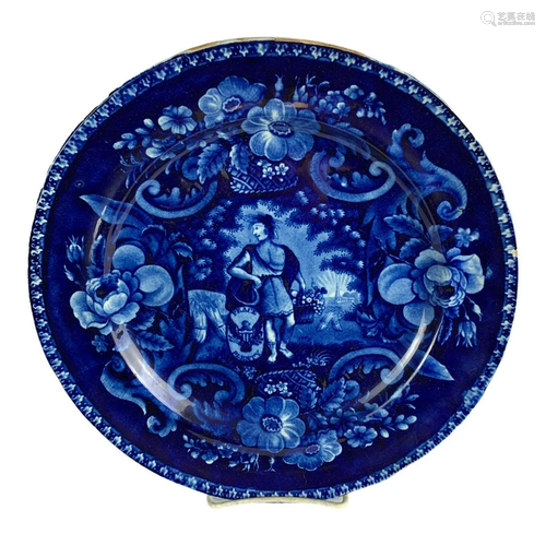 19th Century Historical Blue Peace Plate