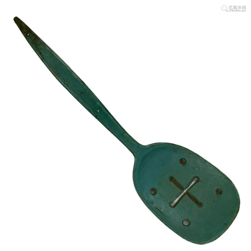 Blue Painted Wooden Ladle